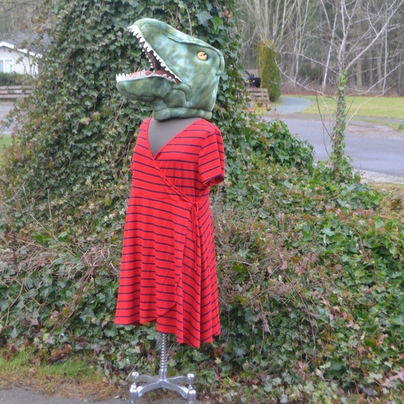 torrid Dresses & Skirts - Torrid 2X/3X Knit Striped Faux Wrap Dress